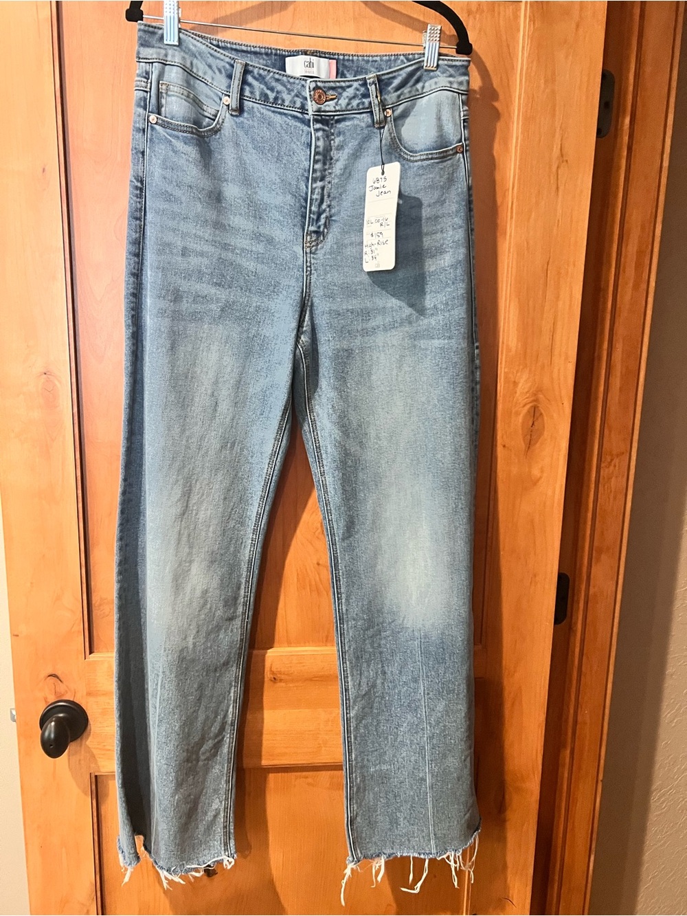 CAbi 6875 Jamie Jeans size 10 with Frayed Hem
